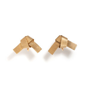 CARTIER YELLOW GOLD BOW EARCLIPS In 348435