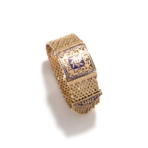 YELLOW GOLD AND ENAMEL BRACELET Consisting 348464