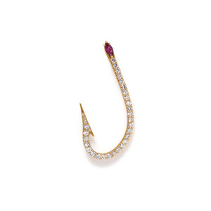 DIAMOND AND RUBY FISH HOOK BROOCH Containing 348462