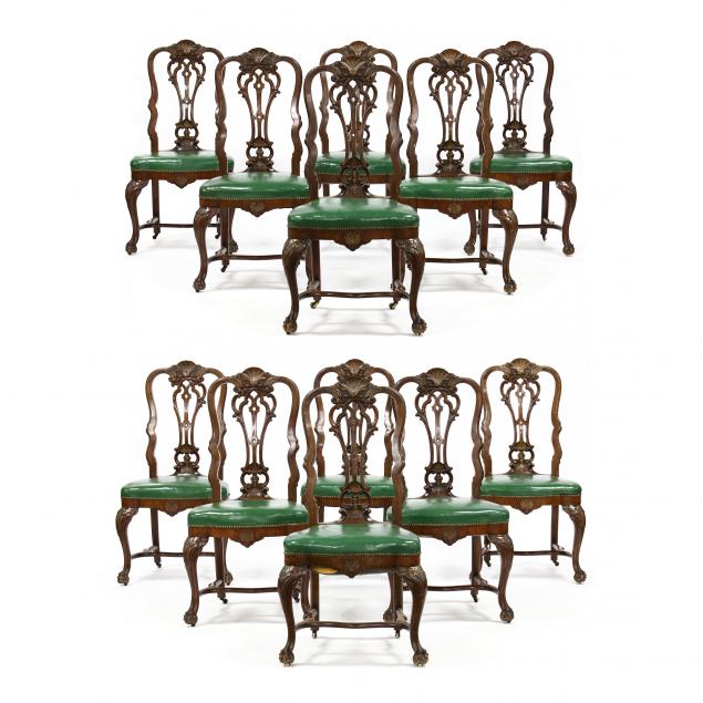 SET OF TWELVE ENGLISH ROCOCO REVIVAL