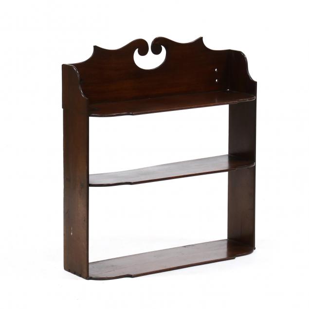 ENGLISH MAHOGANY SHAPED WALL SHELF 3484a0