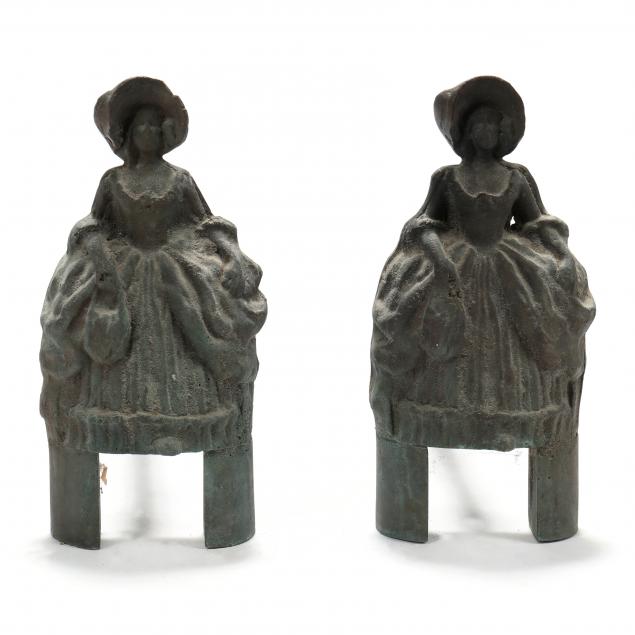 PAIR OF ANTIQUE FIGURAL BRONZE 3484a5