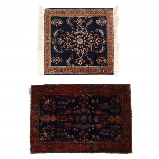 TWO SAROUK AREA RUGS The first 3484ab