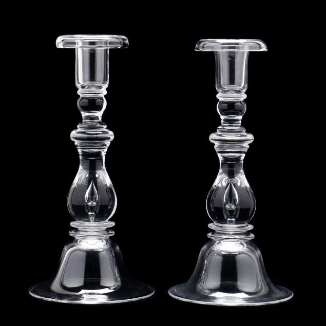 STEUBEN, PAIR OF BALUSTER TEARDROP