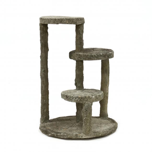 CAST STONE FAUX BOIS PLANT STAND