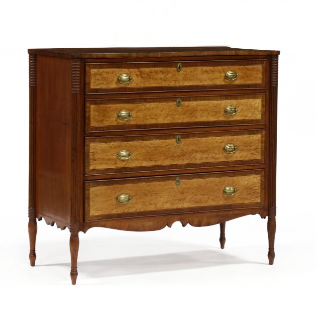 NEW ENGLAND FEDERAL BIRDSEYE MAPLE CHEST