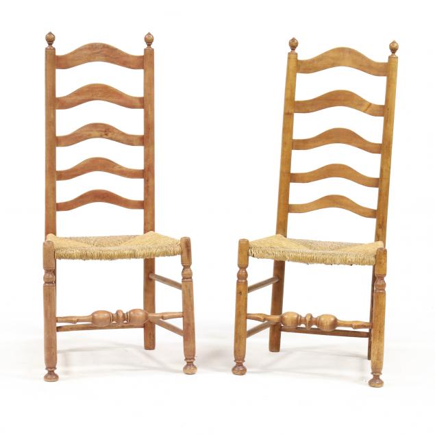 PAIR OF NEW ENGLAND MAPLE LADDER BACK 348534