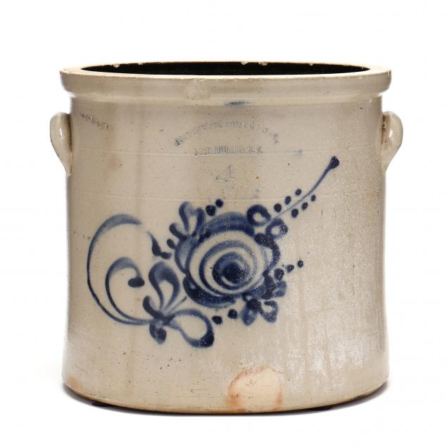 FOUR GALLON CROCK, FORT EDWARD POTTERY