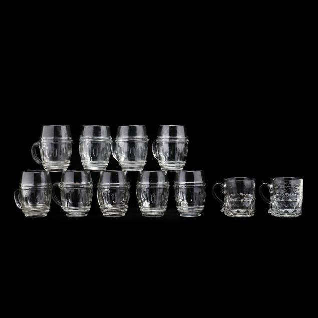 A GROUP OF GLASS PUNCH CUPS 9  3485e3