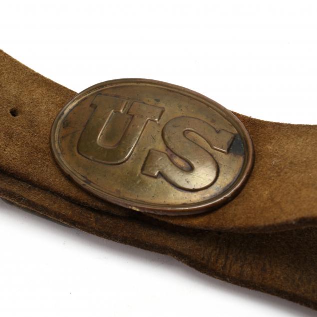 US OVAL BELT PLATE ON LEATHER Being 348633