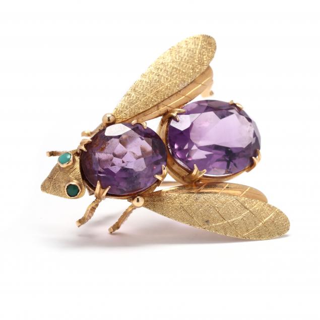 GOLD AND GEM SET BROOCH ITALY 348645