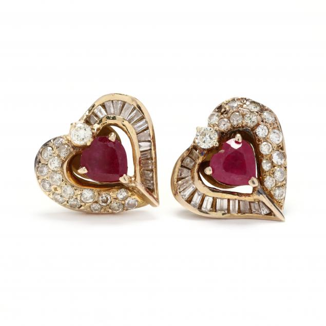 GOLD RUBY AND DIAMOND HEART MOTIF 348659