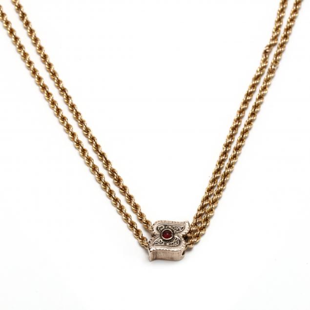 VINTAGE GOLD CHAIN WITH GEM SET 348669