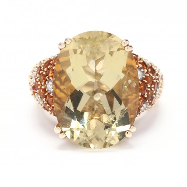 GOLD AND GEM-SET RING Centering