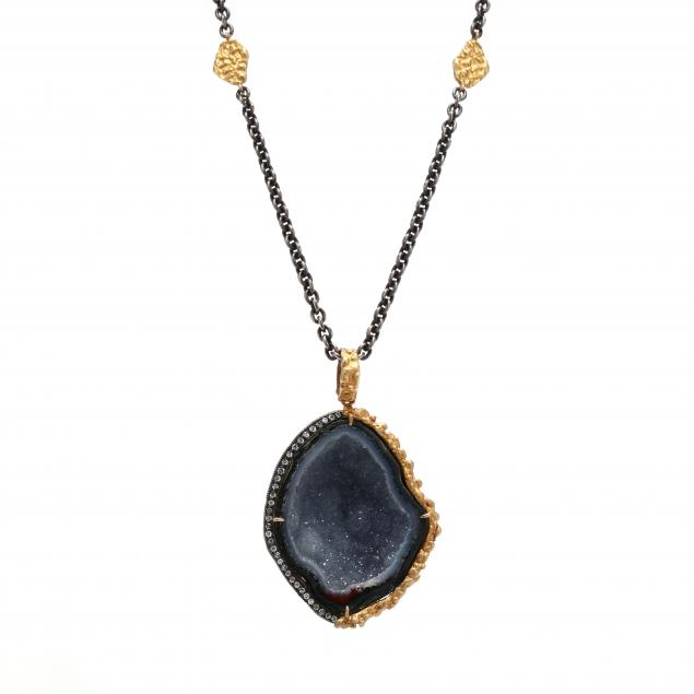 DIAMOND AND DRUZY NECKLACE ZDNY 34868d