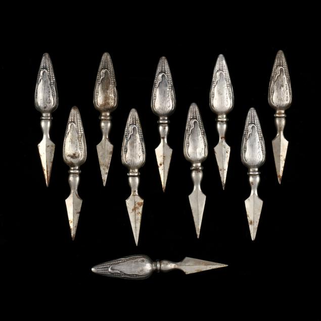 FIVE PAIRS OF STERLING SILVER CORN