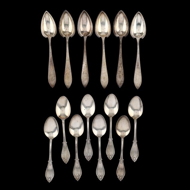 AN ASSEMBLED SET OF STERLING SILVER