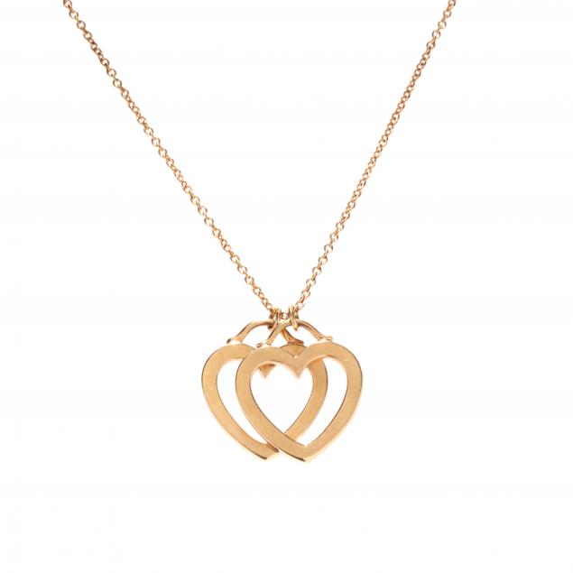 GOLD HEART MOTIF NECKLACE TIFFANY 34876a