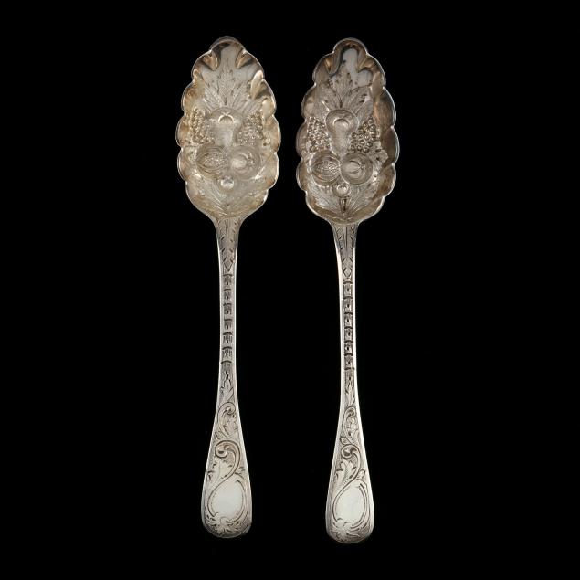 TWO GEORGE III SILVER SERVING SPOONS 348764