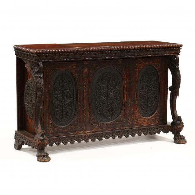 ANTIQUE ANGLO-INDIAN CARVED SIDEBOARD