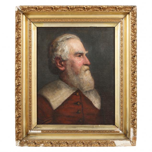 AN ANTIQUE PORTRAIT OF A BEARDED