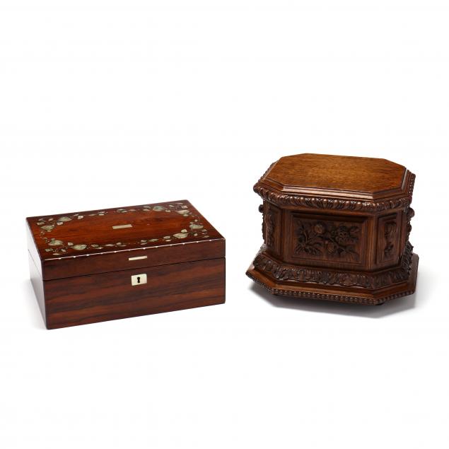 TWO ANTIQUE VALUABLES BOXES Late 3487a7