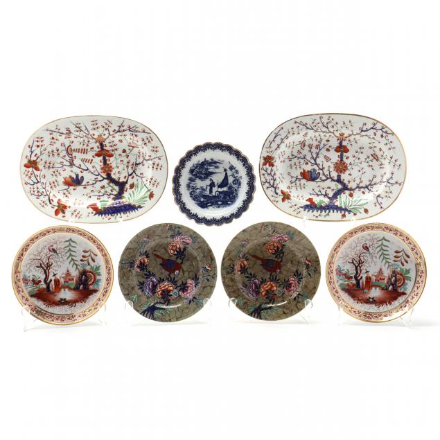 GROUP OF SEVEN ENGLISH CHINA PLATTERS