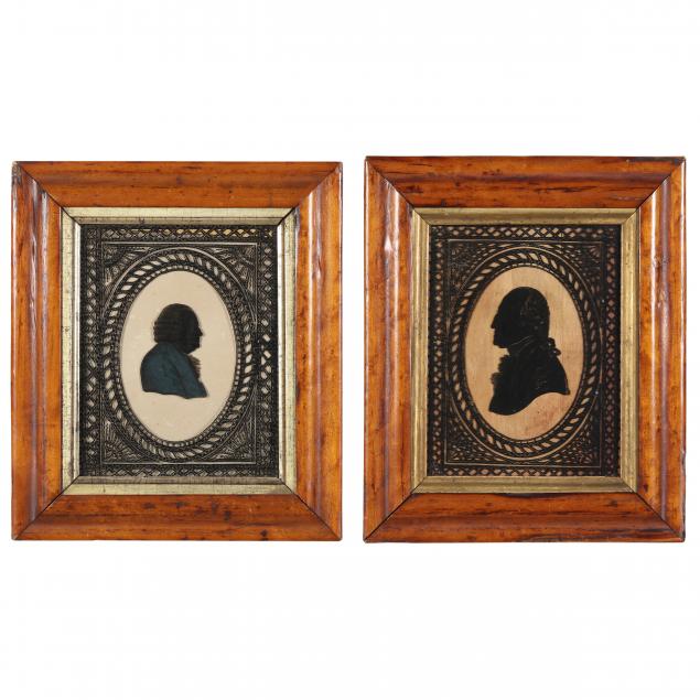 TWO ANTIQUE REVERSE PAINTING ON