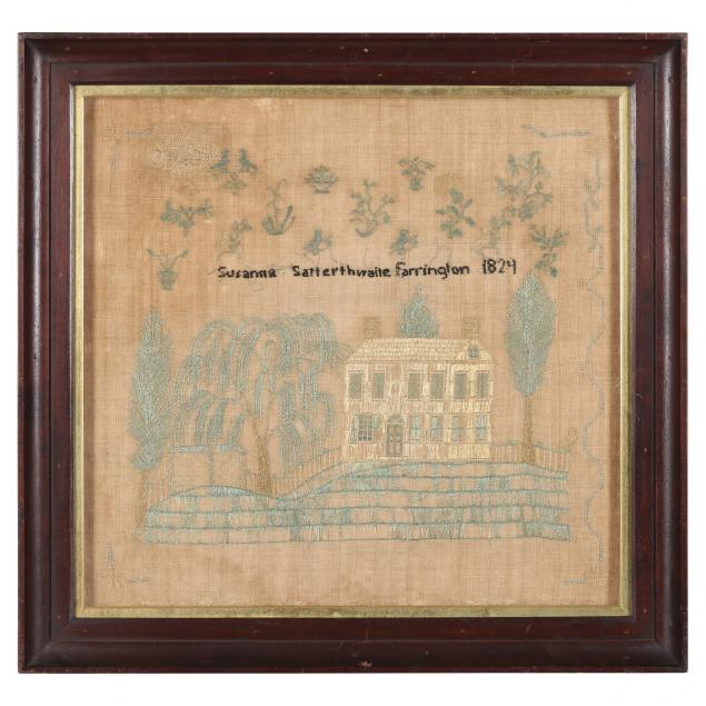 ANTIQUE NEEDLEWORK SAMPLER SUSANNA 3487c2