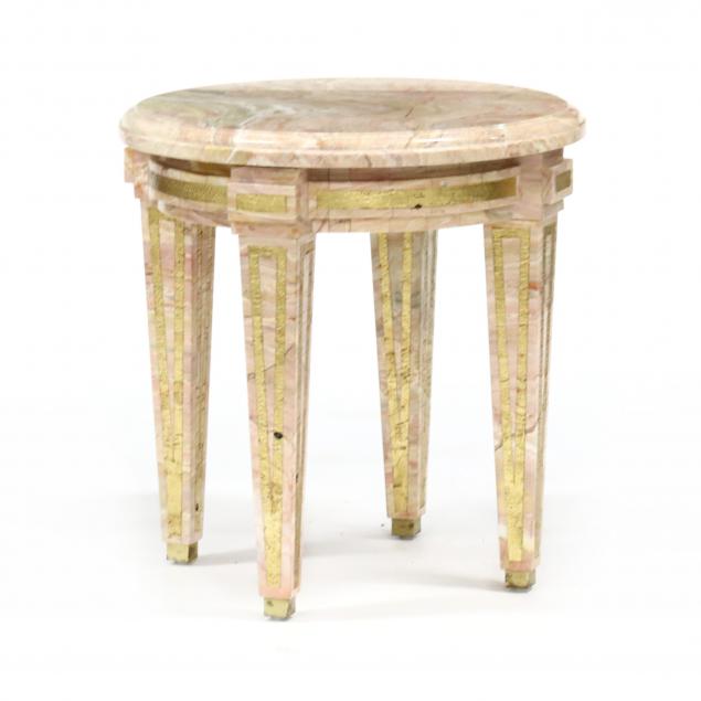 CUSTOM ITALIAN STYLE MARBLE SIDE TABLE