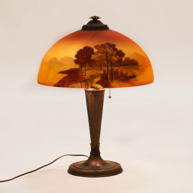 VINTAGE REVERSE PAINTED TABLE LAMP 348875