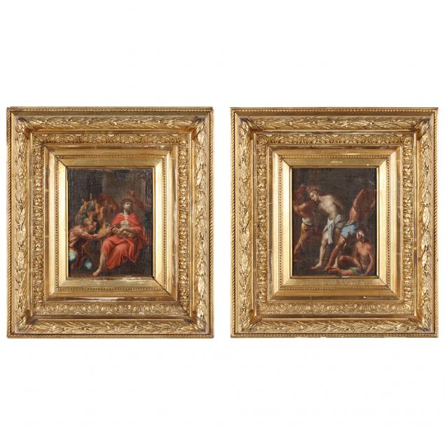 TWO OLD MASTER PAINTINGS DEPICTING