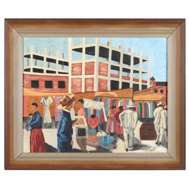 VINTAGE PAINTING OF FIGURES AT 3488a0