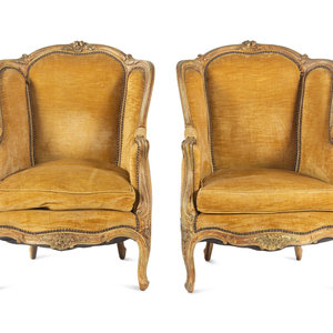 A Pair of Louis XV Painted Bergères
Mid-18th