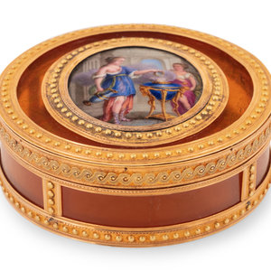 A Louis XV Gold and Enamel Plaque Mounted 348997