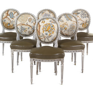 A Set of Six Louis XVI Style Painted 34899a