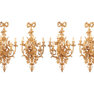 A Set of Four Louis XVI Style Gilt 3489a1