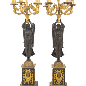 A Pair of Empire Ormolu and Patinated 3489aa