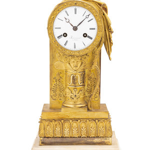 An Empire Gilt Bronze Clock Retailed 3489ac