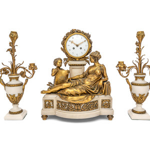 A French Gilt Bronze and Marble