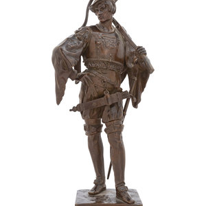 Emile-Louis Picault (French, 1833-1915)
Arbaletrier
bronze
signed