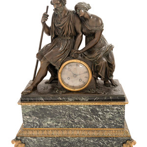 A French Bronze and Marble Figural Clock
Late