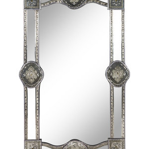 A Venetian Style Etched Glass Mirror 20th 3489fa