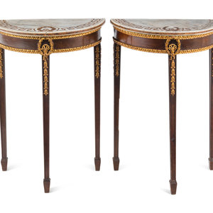 A Pair of Neoclassical Parcel-Gilt