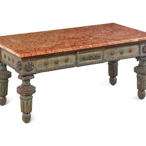 An Italian Painted Marble-Top Low