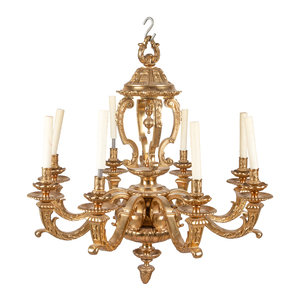 A Continental Gilt Bronze Eight Light 348a24