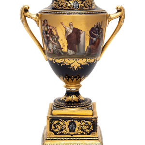 A Vienna Porcelain Urn and Stand
19th