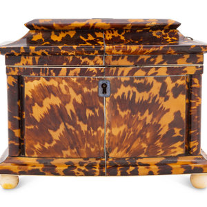 A Regency Tortoiseshell Tea Caddy 19th 348a87