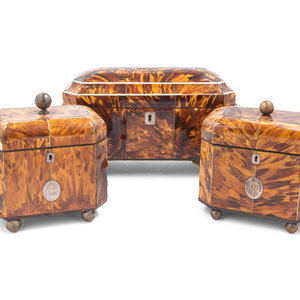 Three Regency Tortoiseshell Tea 348a8b