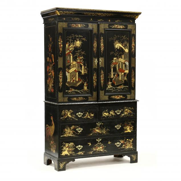 GEORGE III CHINOISERIE LINEN PRESS 348af7